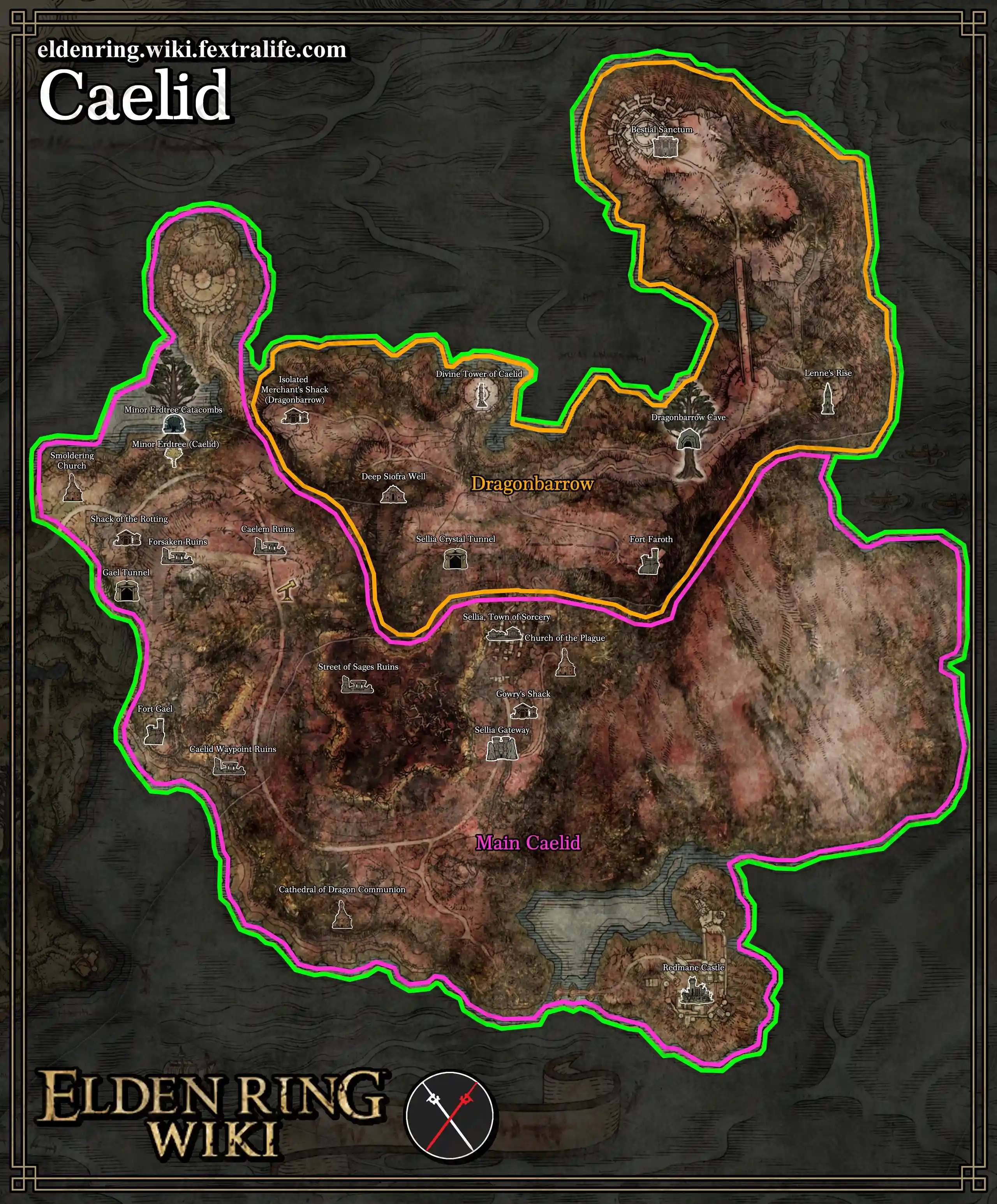 Mapa de Caelid Elden ring