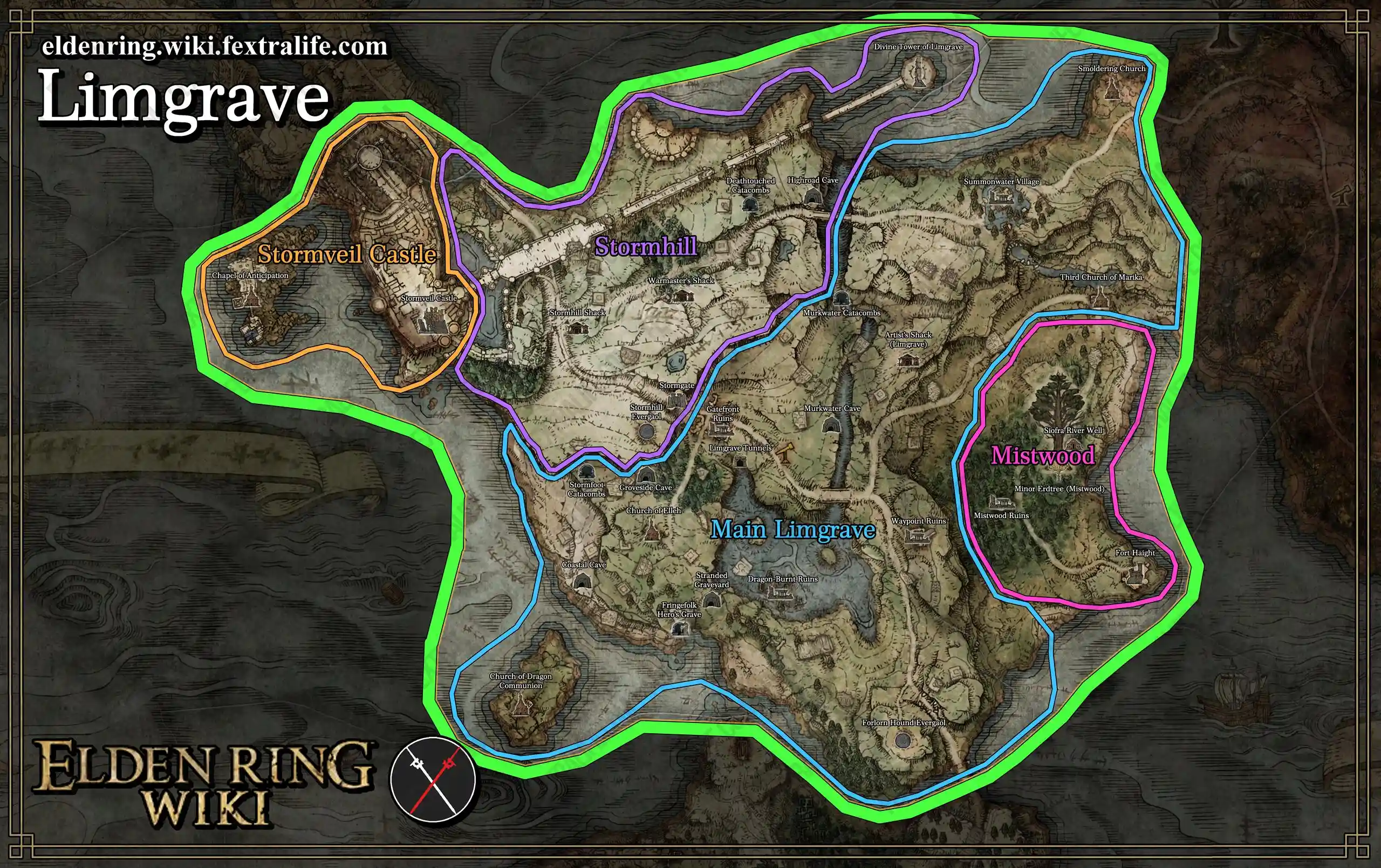 Mapa de Limgrave Elden ring