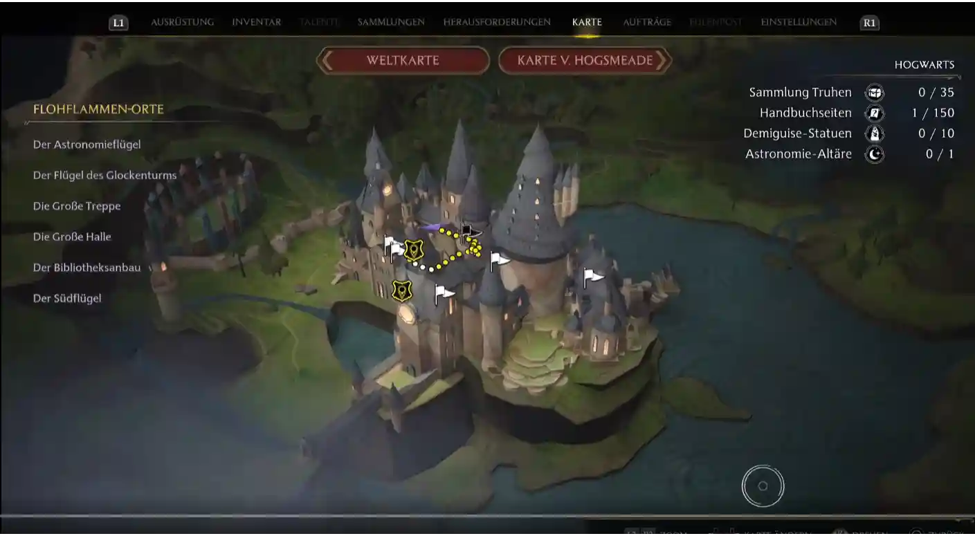 Mapa Hogwarts legacy